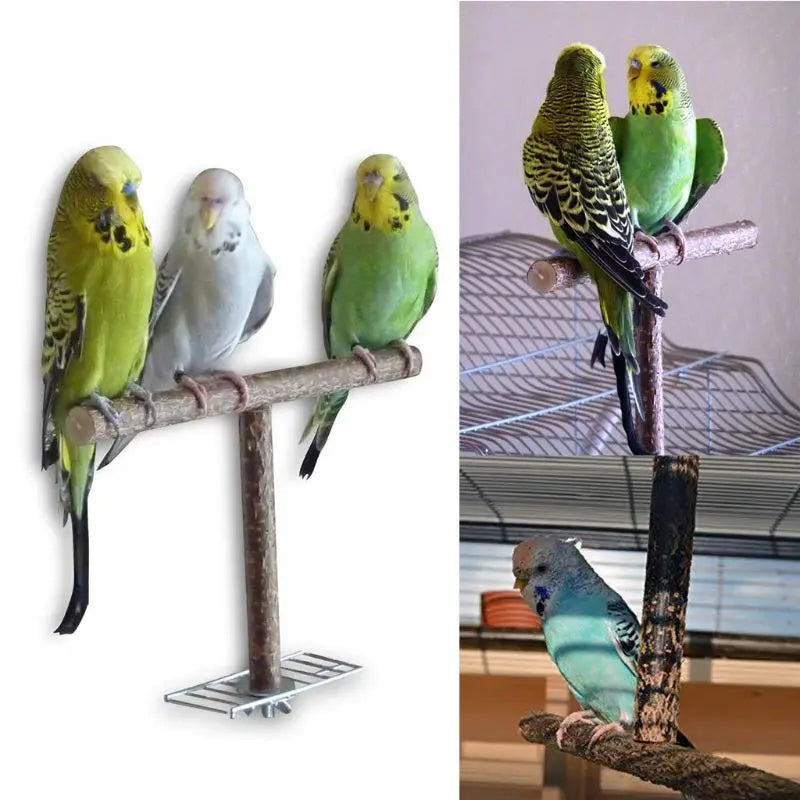 Parrot Pet Raw Wood Hanging Stand Rack Toy Parakeet Hamster Branch Perches For Bird Cage Pet Supplies Drop ship