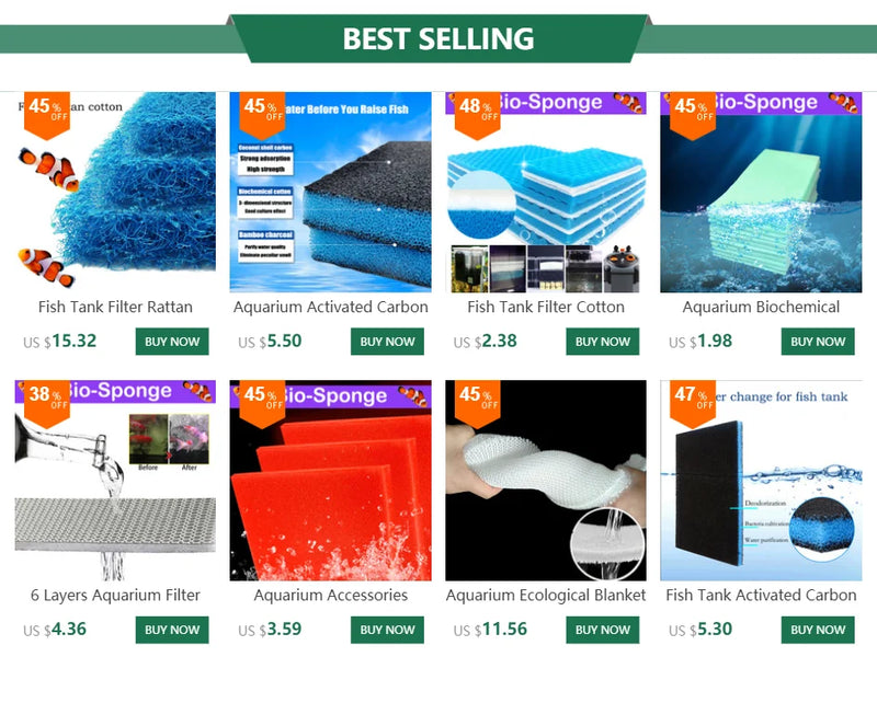 aquarium accessories Practical Biochemical decoration Cotton Sponge Aquarium Filter Fish Tank Pond Black Foam sponge Tank