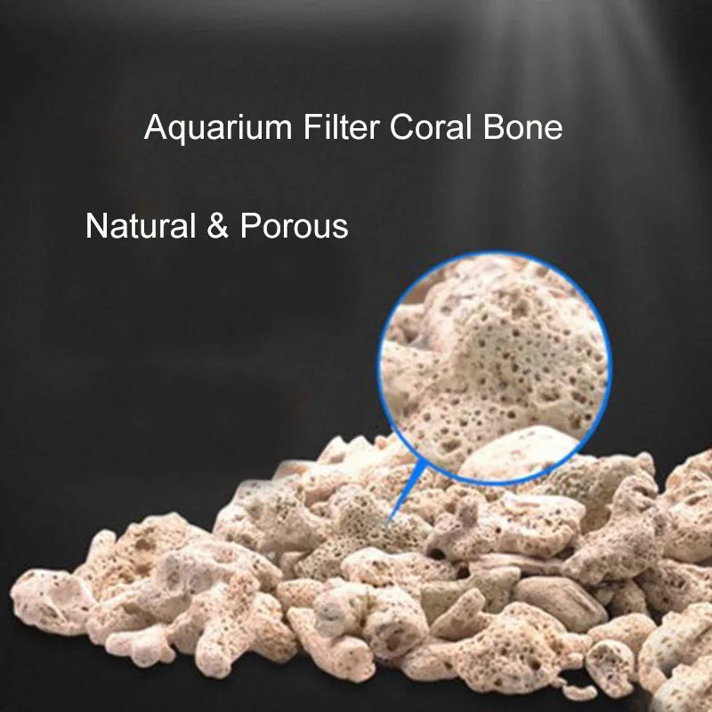 100g Meio de filtro de aquário Natural Coral Osso Filtro biológico para aquário Acessórios de aquário