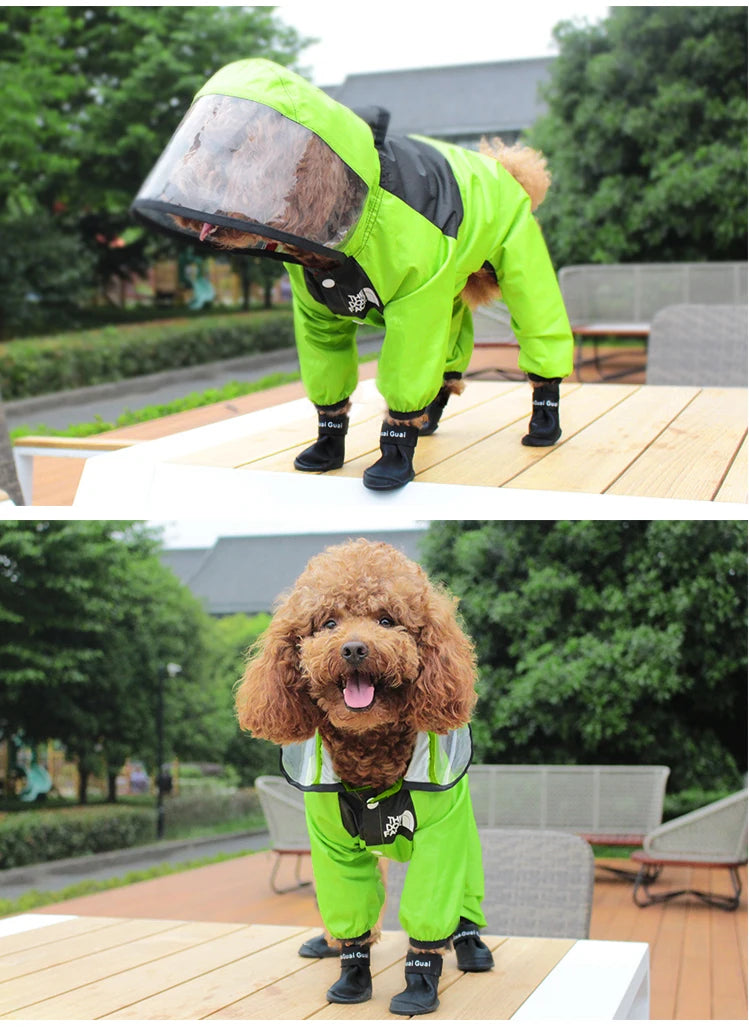 Capa de chuva para cachorro de estimação The Dog Face Roupas para animais de estimação Macacão Jaqueta impermeável para cachorro Roupas resistentes à água para cães Casaco para animais de estimação