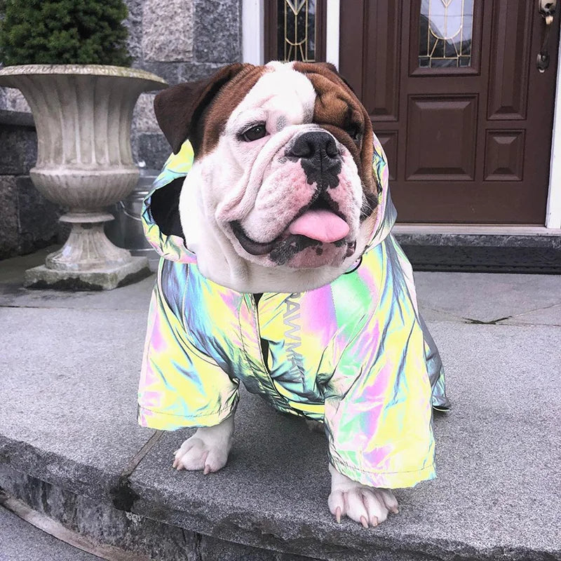 Roupas para cães Capa de chuva para cães pequenos e grandes Casaco corta-vento Corta-vento Bulldog francês Moletom com capuz para cães Roupas Jaqueta Chihuahua