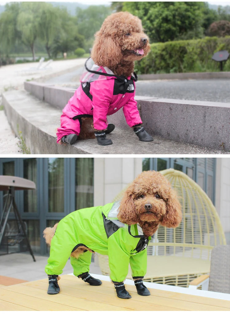 Capa de chuva para cachorro de estimação The Dog Face Roupas para animais de estimação Macacão Jaqueta impermeável para cachorro Roupas resistentes à água para cães Casaco para animais de estimação