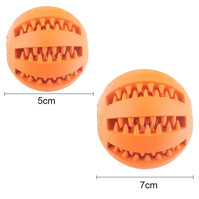 Bola de brinquedo para cães pequenos, brinquedo interativo elástico para mastigar filhotes, limpeza de dentes, bola de comida de borracha, acessórios para animais de estimação