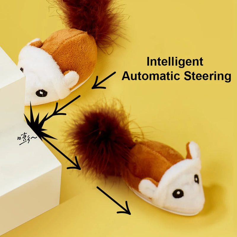 Smart Running Mouse Cat Toy Interactive Random Moving Electric Cat Teaser Toys Simulation Mice Kitten Self-Playing Plush Toys