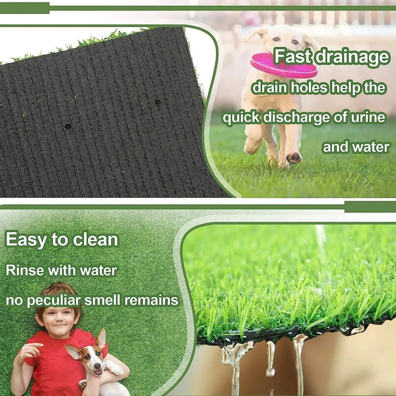 1m Dog Grass Pad Grama falsa para cães Grama artificial Almofada para xixi para filhotes Treinamento para penico em ambientes internos e externos Premium lavável para cães