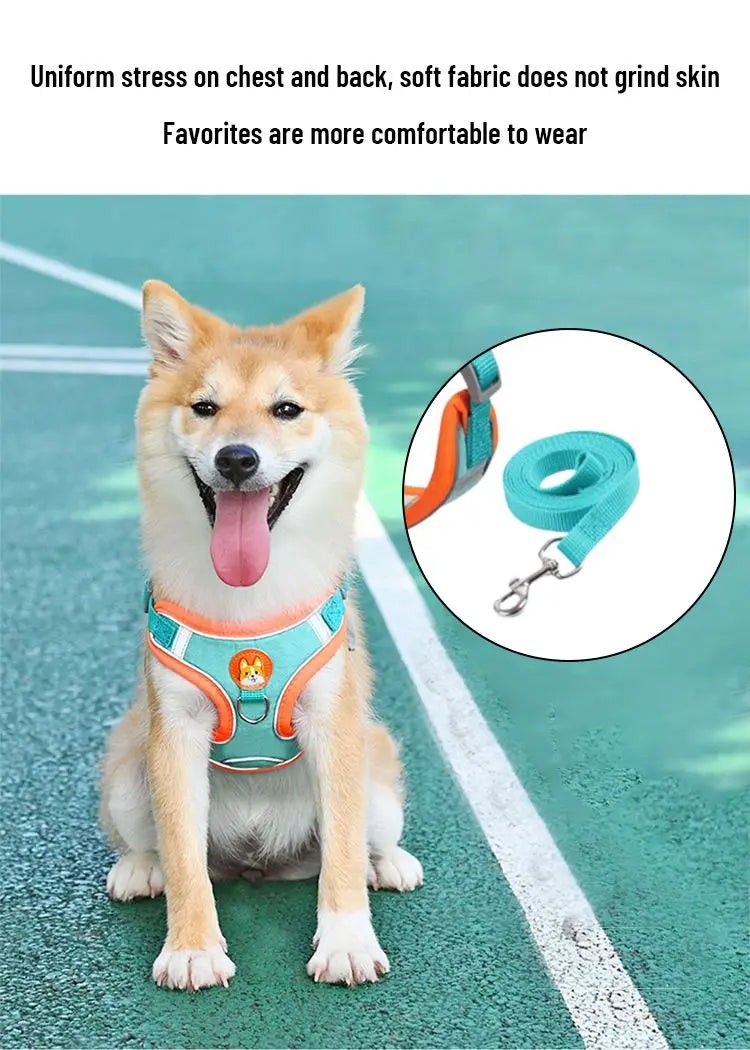 Adjustable No Pull Pet Reflective Dog Harness Lead Walking Running Leashes Cat Chest Strap Vest Leash