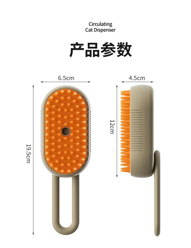 Escova de vapor para gatos Escova de vapor para cães 3 em 1 Spray elétrico Escovas de pelos de gato para massagem Pente para tosa de animais de estimação Pentes para remoção de pelos