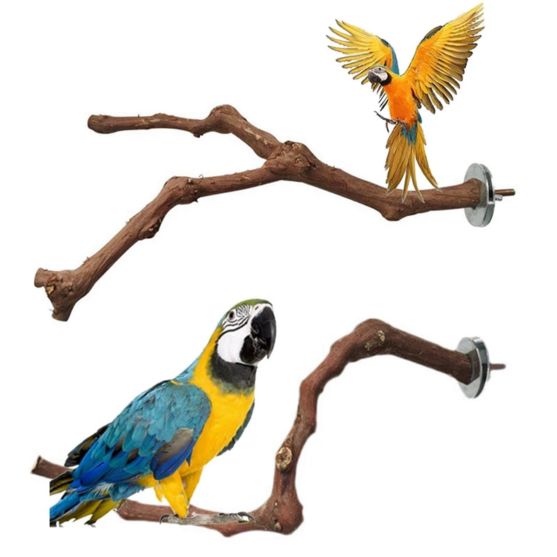 Pet Standing Stick Wild Grape Wood Pole Parrot Cockatiel Parakeet Perches Bite Claw Grinding Toy Bird Cage Accessories