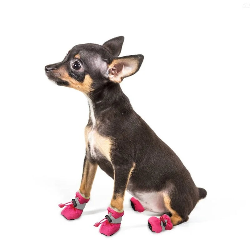 4 peças/conjunto Sapatos impermeáveis ​​para cães de estimação Botas de chuva antiderrapantes Calçados para cães de gatos pequenos Filhotes de cachorro Botas para animais de estimação Acessórios para patas de animais de estimação