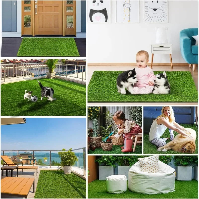 1m Dog Grass Pad Grama falsa para cães Grama artificial Almofada para xixi para filhotes Treinamento para penico em ambientes internos e externos Premium lavável para cães