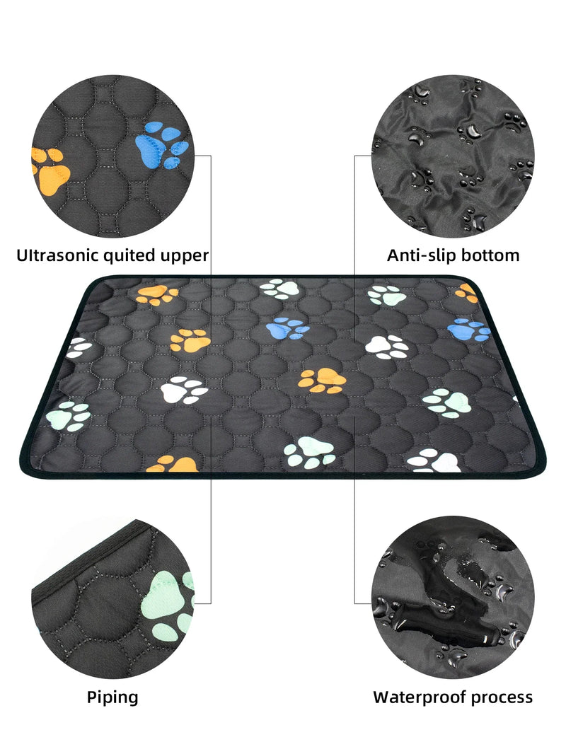 1PC Almofadas de xixi para cachorro laváveis, almofadas à prova d'água para filhotes, tapete reutilizável para treinamento de penico, almofadas antiderrapantes para coelhos e porquinhos-da-índia, camas