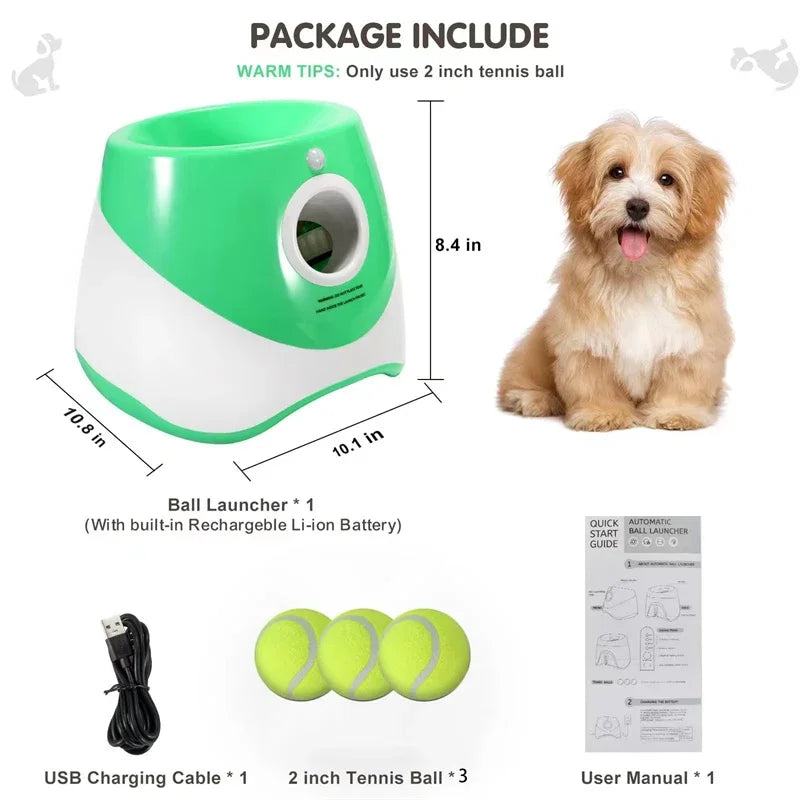 Rechargable Dog Tennis Automatic Launcher Dogs Chasing Toy Mini Tennis Throwing Pinball Machine Fun Pet Interactive Throw Device