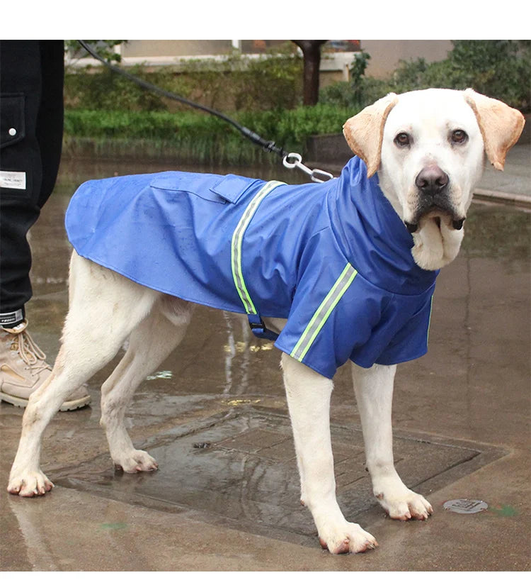 Capa de chuva para cachorro grande estilo capa corgi filhote de cachorro roupas para cachorro à prova d'água refletivas para animais de estimação capa de chuva à prova de vento com capuz para cachorro