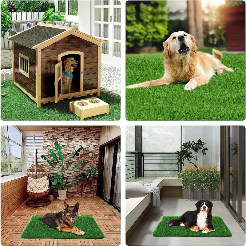 1m Dog Grass Pad Grama falsa para cães Grama artificial Almofada para xixi para filhotes Treinamento para penico em ambientes internos e externos Premium lavável para cães