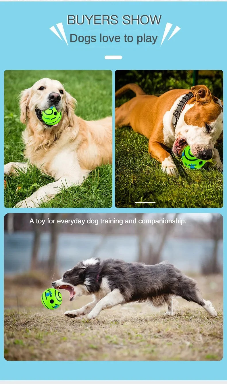 Pet Dog Toy Ball Wobble Wag Giggle Ball Interactive Dog Toy Chew Toy Giggle Sounds Toy When Rolled or Shaken For Pet Dog Fun