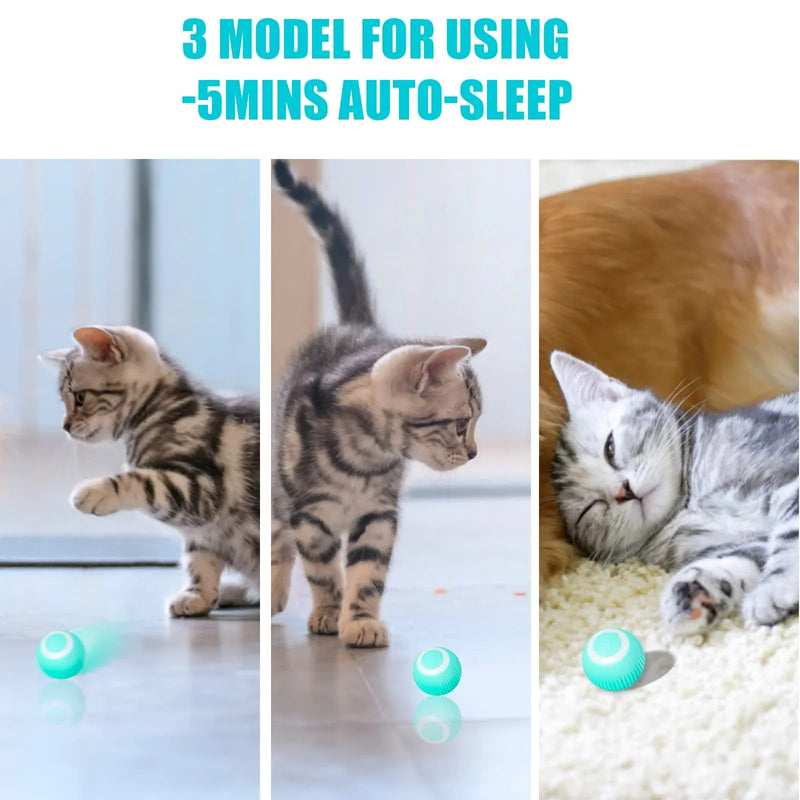 Bola de brinquedo interativa para gatos 360°, bola giratória automática, acessórios para brinquedos de gatos com função de carregamento USB, coisas para animais de estimação