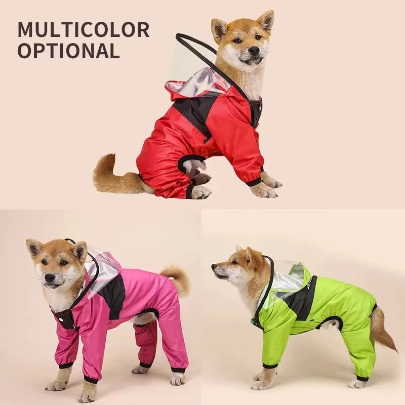 Capa de chuva para cachorro de estimação The Dog Face Roupas para animais de estimação Macacão Jaqueta impermeável para cachorro Roupas resistentes à água para cães Casaco para animais de estimação