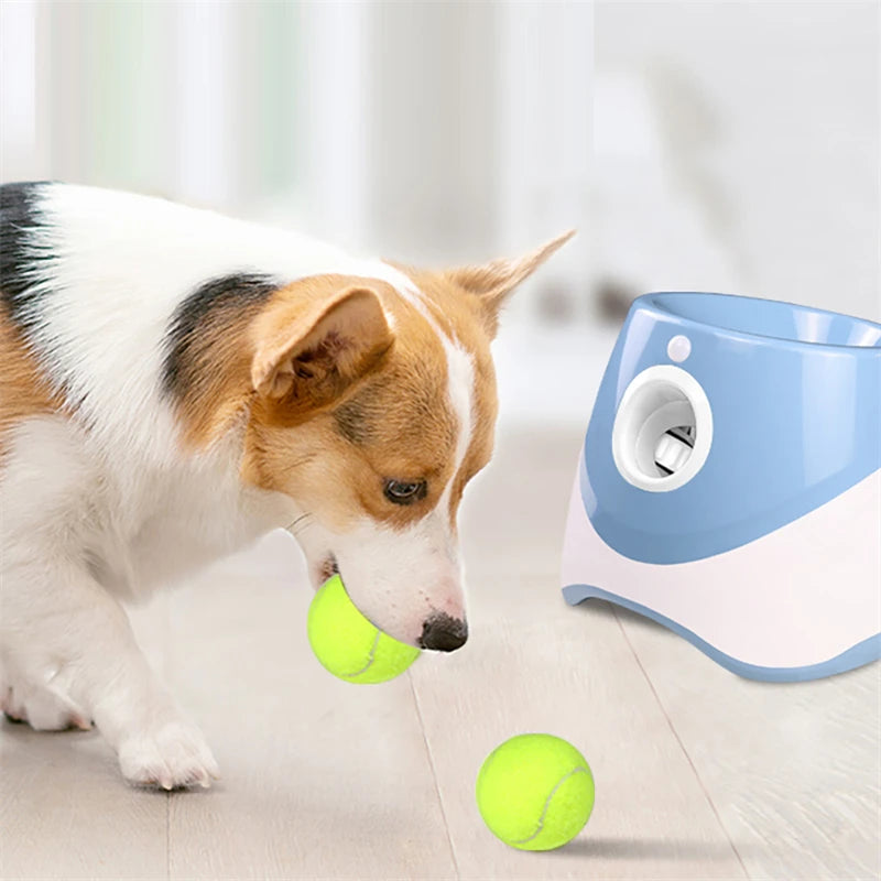 Lançador de tênis para cães, brinquedo automático para cães de estimação, mini máquina de pinball de arremesso de tênis, divertido, interativo, catapulta recarregável