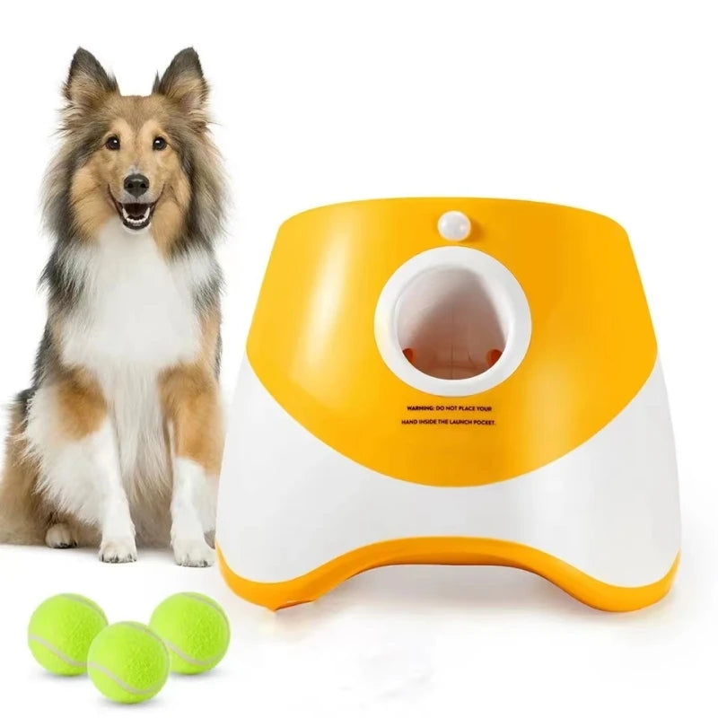 Lançador de tênis para cães, brinquedo automático para cães de estimação, mini máquina de pinball de arremesso de tênis, divertido, interativo, catapulta recarregável