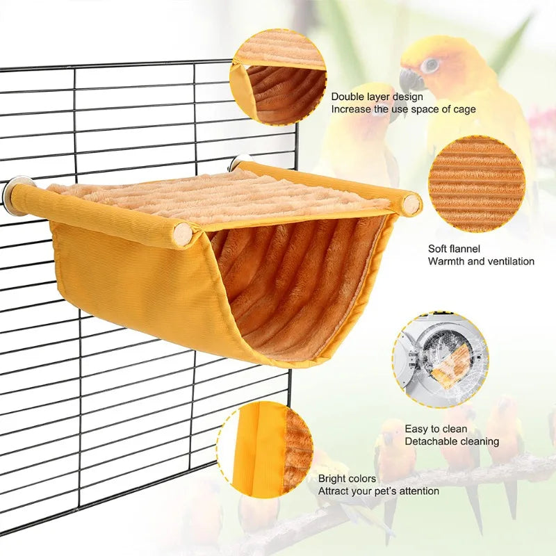 Pet Hanging Hammock Warm Nest Bed Parrot House Removable Washable Bird Cage Perch For Hamster Lovebird