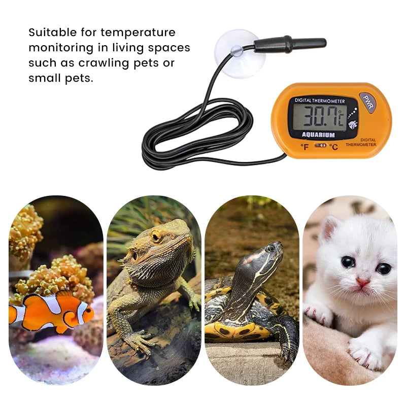 Termômetro digital LCD para aquário, medidor de temperatura de água, detector de temperatura de aquário, alarme para peixes, suprimentos para animais de estimação, ferramenta aquática