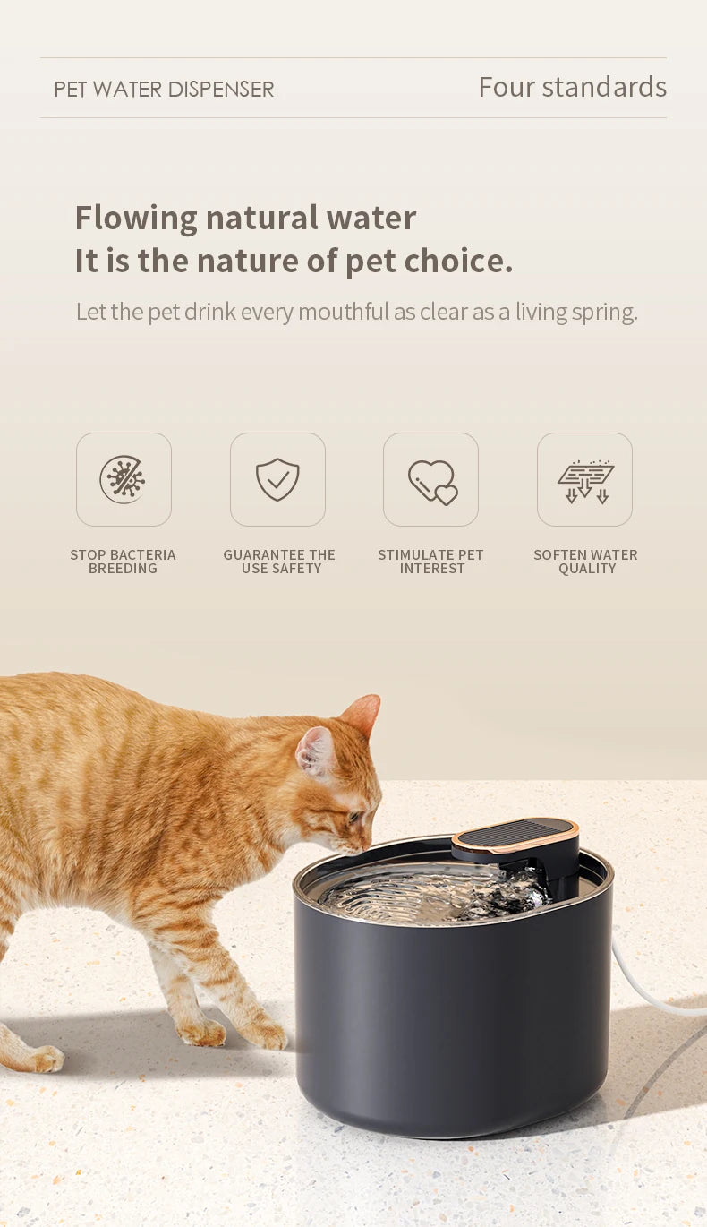 3L Cat Water Fountain with Motion Sensor Automatic Dog Water Dispenser with LED Light Ultra Silent Pet Drinking Water Fountain