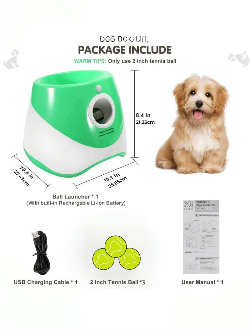 Dog Launcher Automatic Dogs Chase Toy Tennis Throwing Pinball Machine Fun Interactive Throw Rechargable Catapult USB Charging