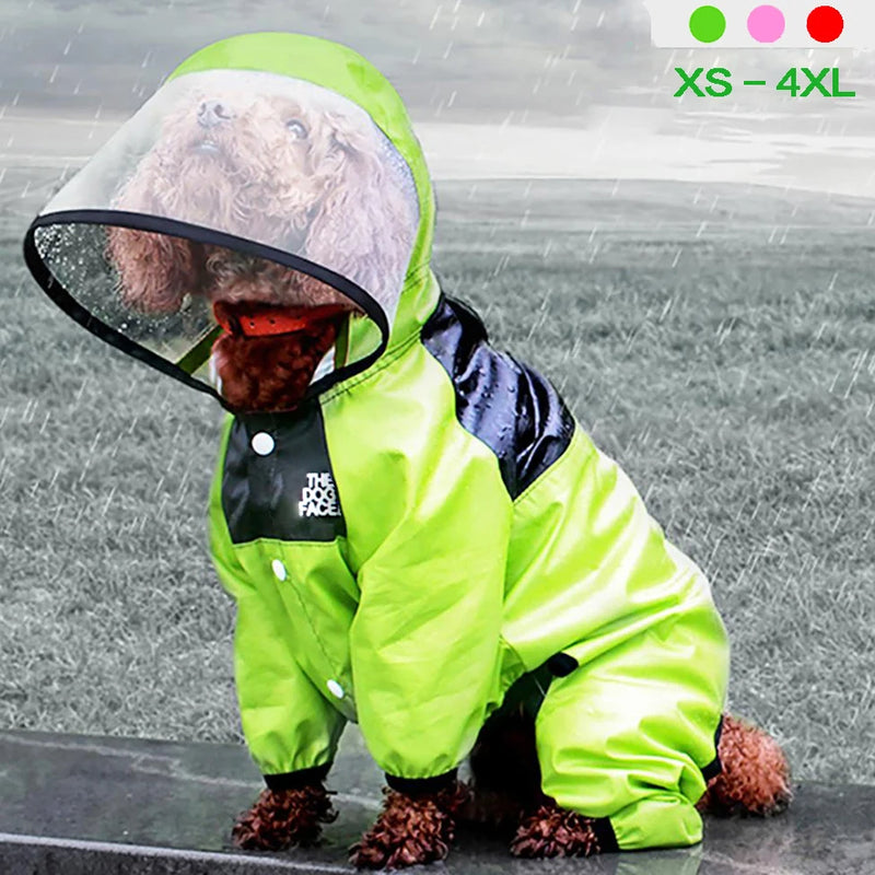 Capa de chuva para cachorro de estimação The Dog Face Roupas para animais de estimação Macacão Jaqueta impermeável para cachorro Roupas resistentes à água para cães Casaco para animais de estimação