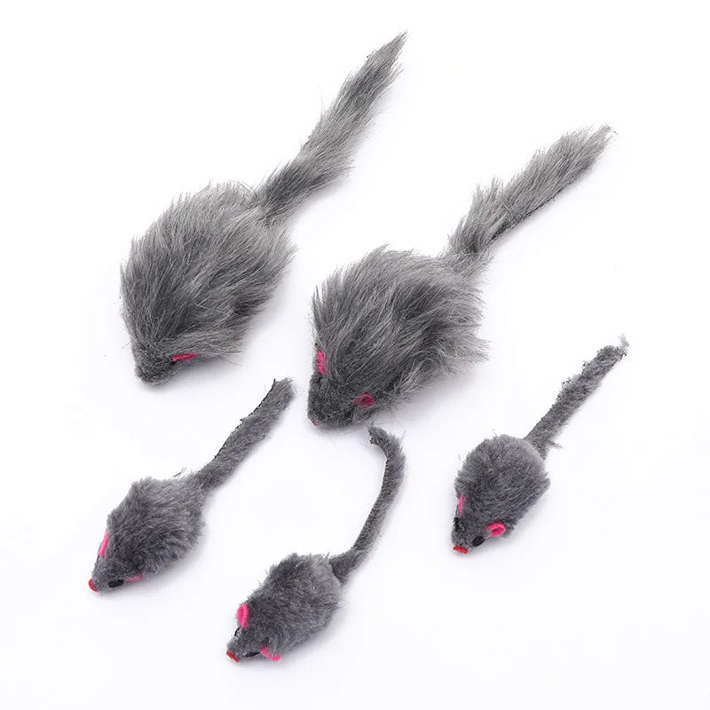 10Pcs Plush Simulation Mouse Interactive Cat Pet Catnip Teasing Interactive Toy Supplies False Mouse Kitten Playing Toys