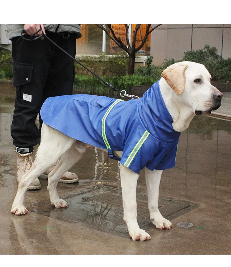 Capa de chuva para cachorro grande estilo capa corgi filhote de cachorro roupas para cachorro à prova d'água refletivas para animais de estimação capa de chuva à prova de vento com capuz para cachorro