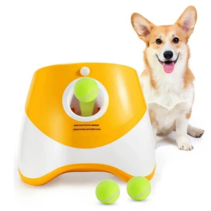 Lançador automático de tênis para cães recarregável, brinquedo de perseguição para cães, mini máquina de pinball de arremesso de tênis, dispositivo interativo divertido para animais de estimação