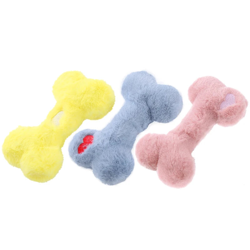 Cute love bone plush vocal dog toys containing bb called grinding teeth bite resistant interactive play pet supplies