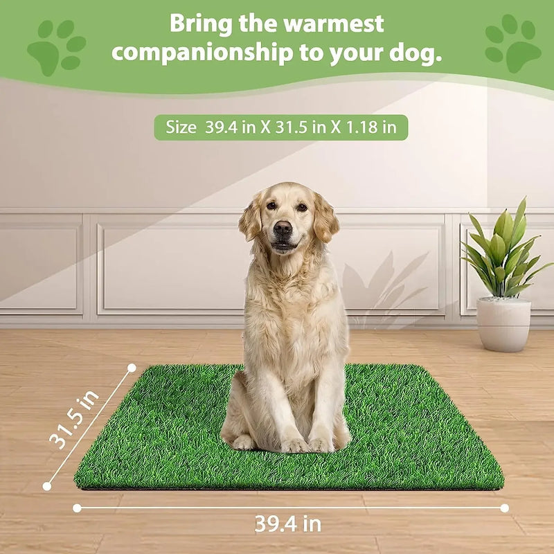 1m Dog Grass Pad Grama falsa para cães Grama artificial Almofada para xixi para filhotes Treinamento para penico em ambientes internos e externos Premium lavável para cães