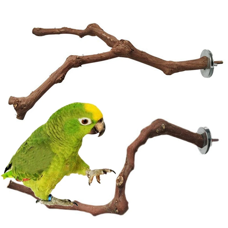 Pet Standing Stick Wild Grape Wood Pole Parrot Cockatiel Parakeet Perches Bite Claw Grinding Toy Bird Cage Accessories