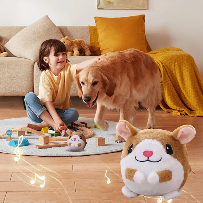 Electronic Pet Dog Toy Music Vibration Bouncing Ball Bite Puppy Ball Active Moving Pet Plush Sing Dog Chewing Squeaker Dog Toy