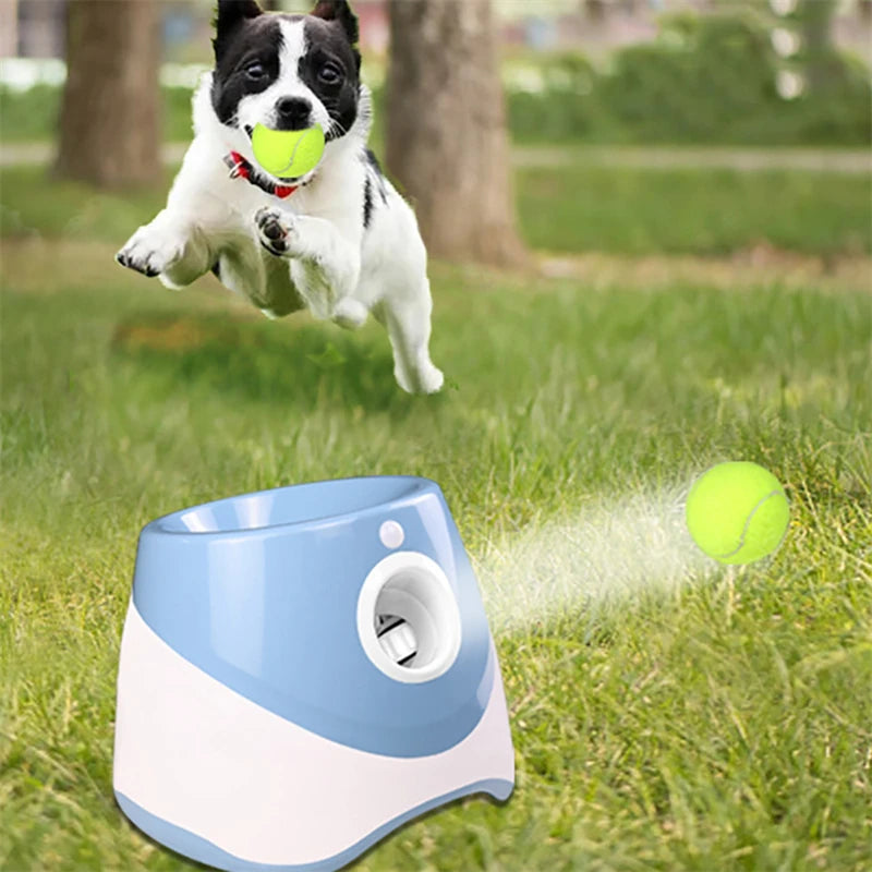 Dog Tennis Launcher Automatic Pet Dogs Chase Toy Mini Tennis Throwing Pinball Machine Fun Interactive Throw Rechargable Catapult