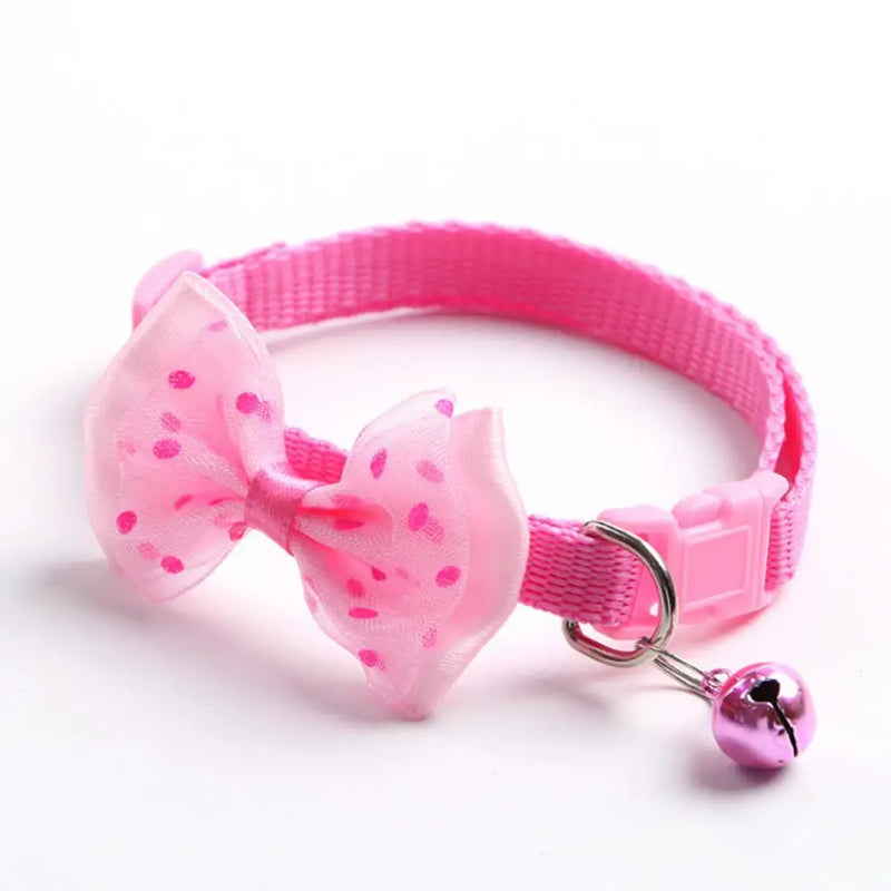 Pet Collar Adjustable Durable Cat Collars Cute Bow Kitten Necklace Soft Bell Puppy Lead Pet Product Dog Supplies Cat Accessories