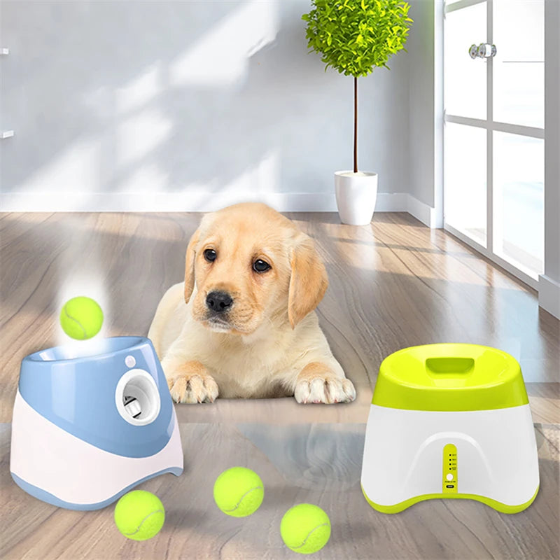 Rechargable Dog Tennis Automatic Launcher Dogs Chasing Toy Mini Tennis Throwing Pinball Machine Fun Pet Interactive Throw Device