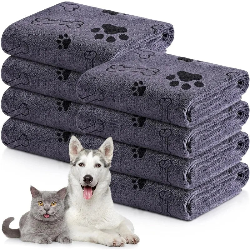 Toalha de secagem para cachorro, toalha para cachorro e gato, toalha para banho de garra de cachorro de microfibra de secagem rápida, produtos para banho de animais de estimação, absorvente, médio, cão