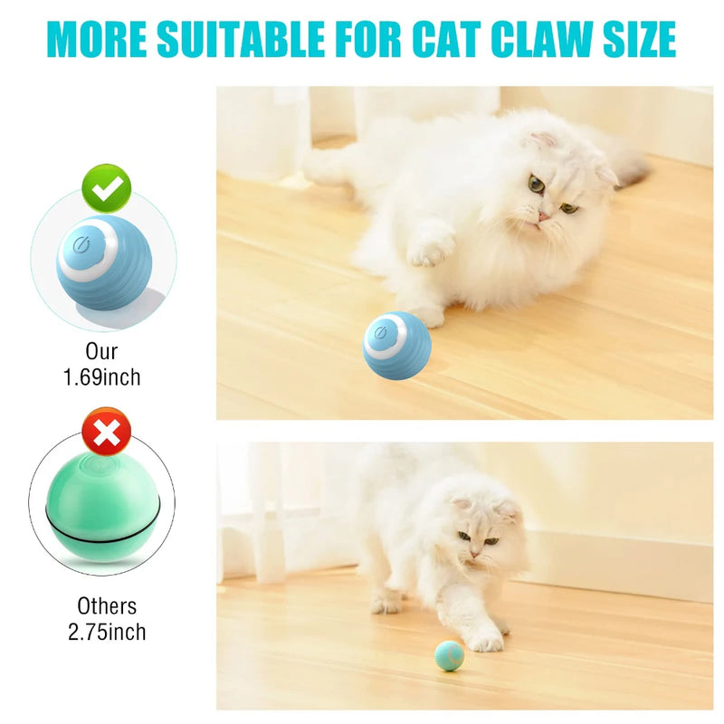 Bola de brinquedo interativa para gatos 360°, bola giratória automática, acessórios para brinquedos de gatos com função de carregamento USB, coisas para animais de estimação