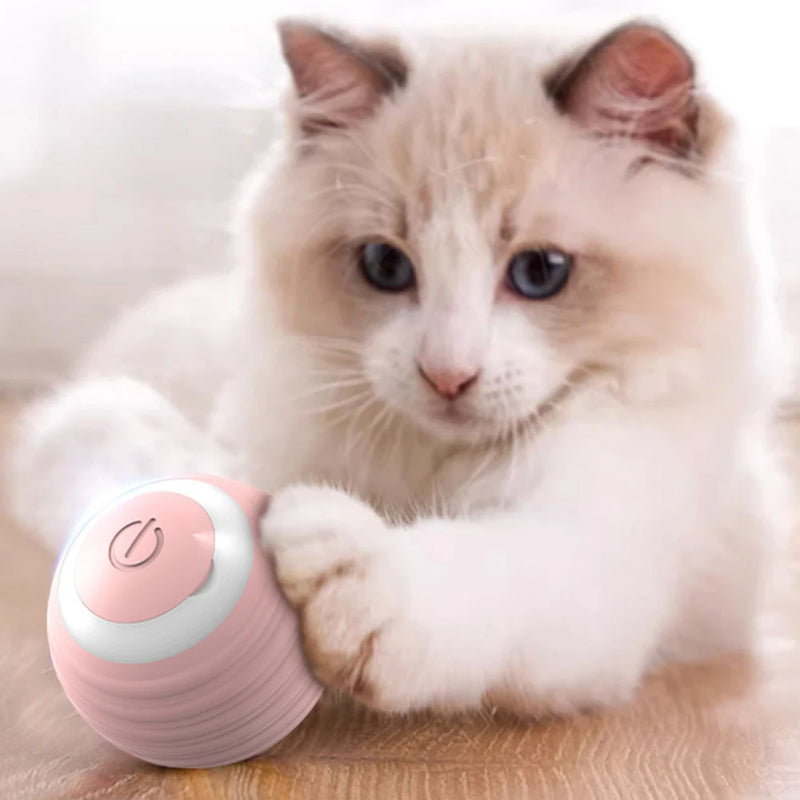 Bola de brinquedo interativa para gatos 360°, bola giratória automática, acessórios para brinquedos de gatos com função de carregamento USB, coisas para animais de estimação