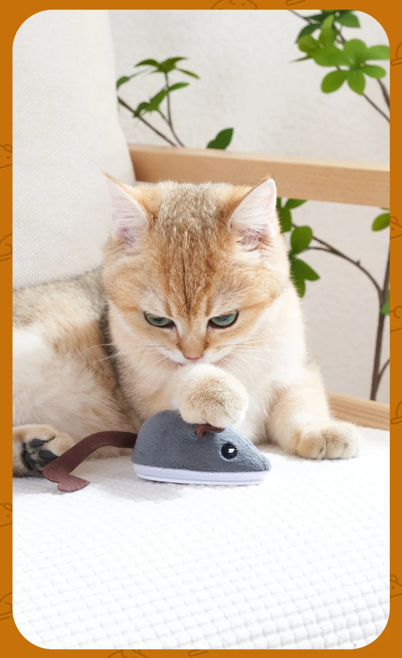 Smart Running Mouse Cat Toy Interactive Random Moving Electric Cat Teaser Toys Simulation Mice Kitten Self-Playing Plush Toys