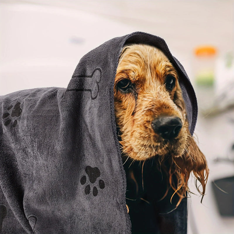 Toalha de secagem para cachorro, toalha para cachorro e gato, toalha para banho de garra de cachorro de microfibra de secagem rápida, produtos para banho de animais de estimação, absorvente, médio, cão