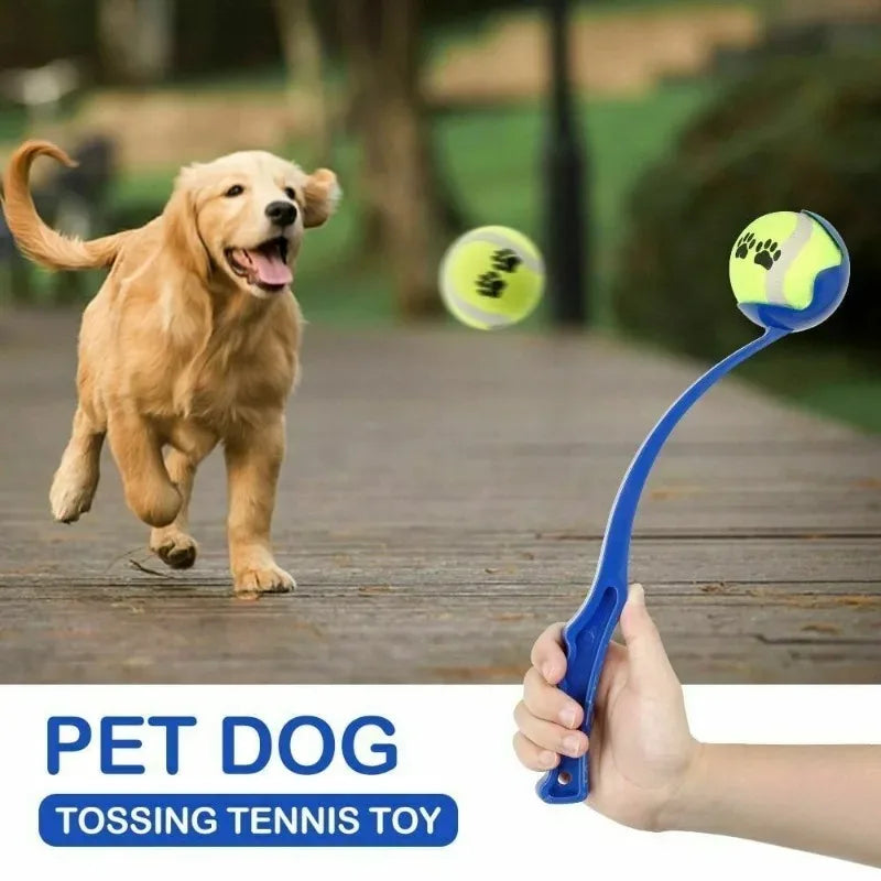 Pet jogando vara cão mão jogando bola brinquedos pet tênis lançador pólo atividades ao ar livre cães treinamento brinquedos suprimentos para animais de estimação