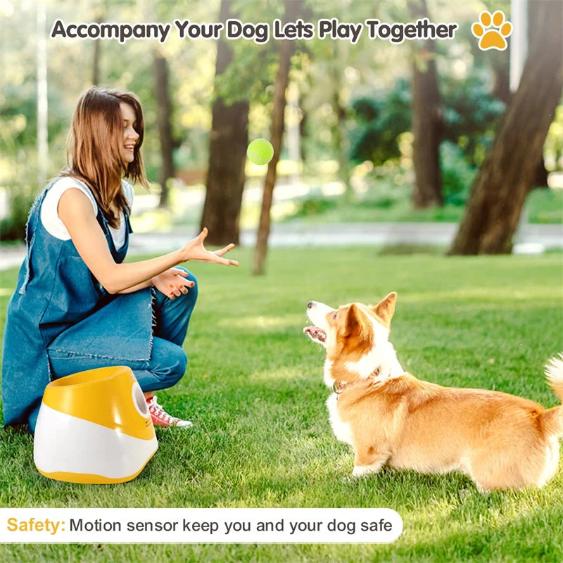 Rechargable Dog Tennis Automatic Launcher Dogs Chasing Toy Mini Tennis Throwing Pinball Machine Fun Pet Interactive Throw Device