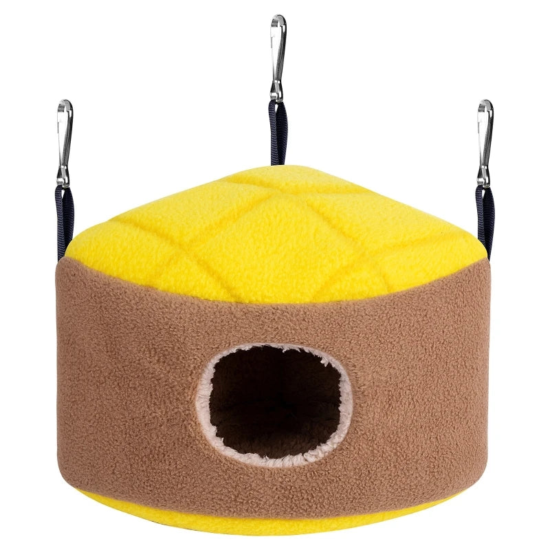 Parrot Nest Plush Snuggle  Bird Warm Hammock Small Pet Winter Bed with Metal Hanging Hooks for Cockatiels Lovebirds