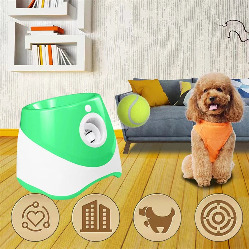 Rechargable Dog Tennis Automatic Launcher Dogs Chasing Toy Mini Tennis Throwing Pinball Machine Fun Pet Interactive Throw Device