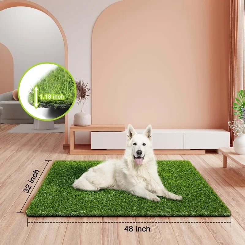 1m Dog Grass Pad Grama falsa para cães Grama artificial Almofada para xixi para filhotes Treinamento para penico em ambientes internos e externos Premium lavável para cães