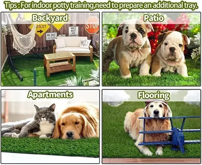 1m Dog Grass Pad Grama falsa para cães Grama artificial Almofada para xixi para filhotes Treinamento para penico em ambientes internos e externos Premium lavável para cães