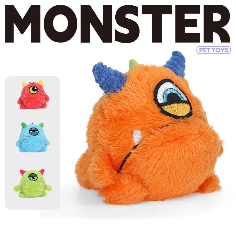 Q-MONSTER Brinquedos para cães Bolas de pelúcia resistentes a mordidas Vocalizando Ovo de dragão Q Bao Family Bola de som embutida